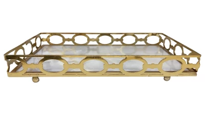 DC BANDEJA GLAS FH190690L DARK-GOLD La Francesa