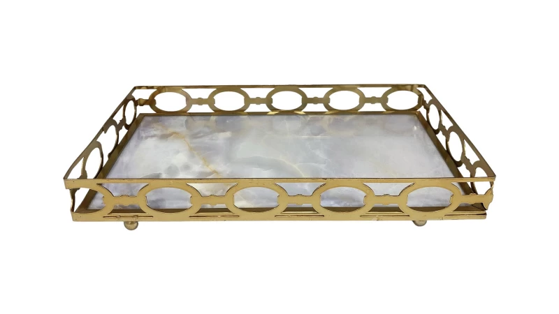 DC BANDEJA GLAS FH190690L DARK-GOLD La Francesa