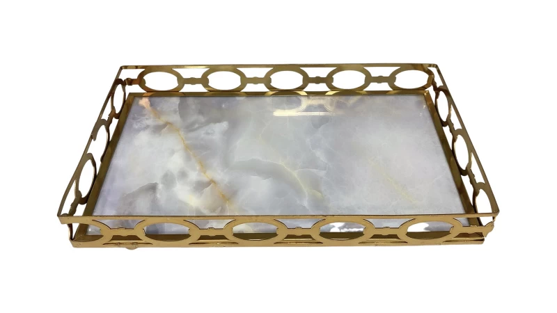 DC BANDEJA GLAS FH190690L DARK-GOLD La Francesa