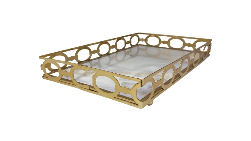 DC BANDEJA GLAS FH190690L DARK-GOLD La Francesa