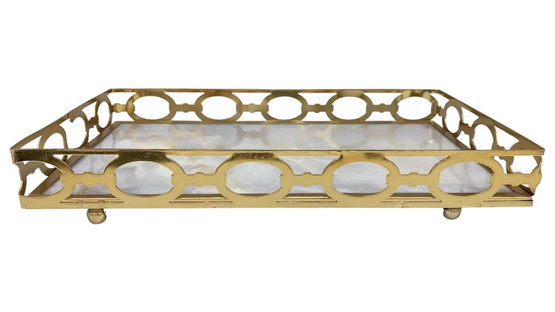 DC BANDEJA GLAS FH190690L DARK-GOLD La Francesa