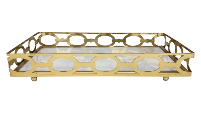 DC BANDEJA GLAS FH190690M DARK-GOLD La Francesa