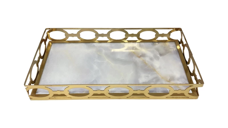 DC BANDEJA GLAS FH190690M DARK-GOLD La Francesa