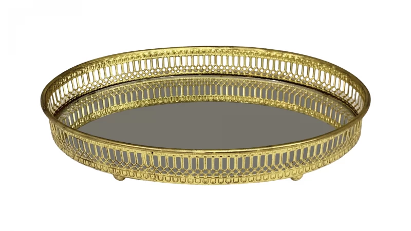 DC BANDEJA GLAS   GOLD METAL FH190892M La Francesa