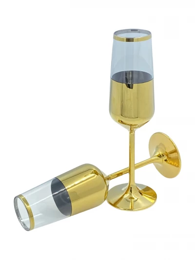 DC  STEMMED GLASS 6PCS 440079 490-GOLD La Francesa