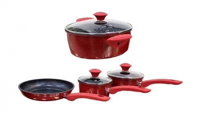 DC JUEGO DE PA.7PCS RED+MARBLE BDCS-S001 La Francesa